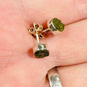 Moldavite Stud Earrings