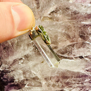 Moldavite And Quartz Pendant