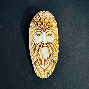 Carved Bone Green Man