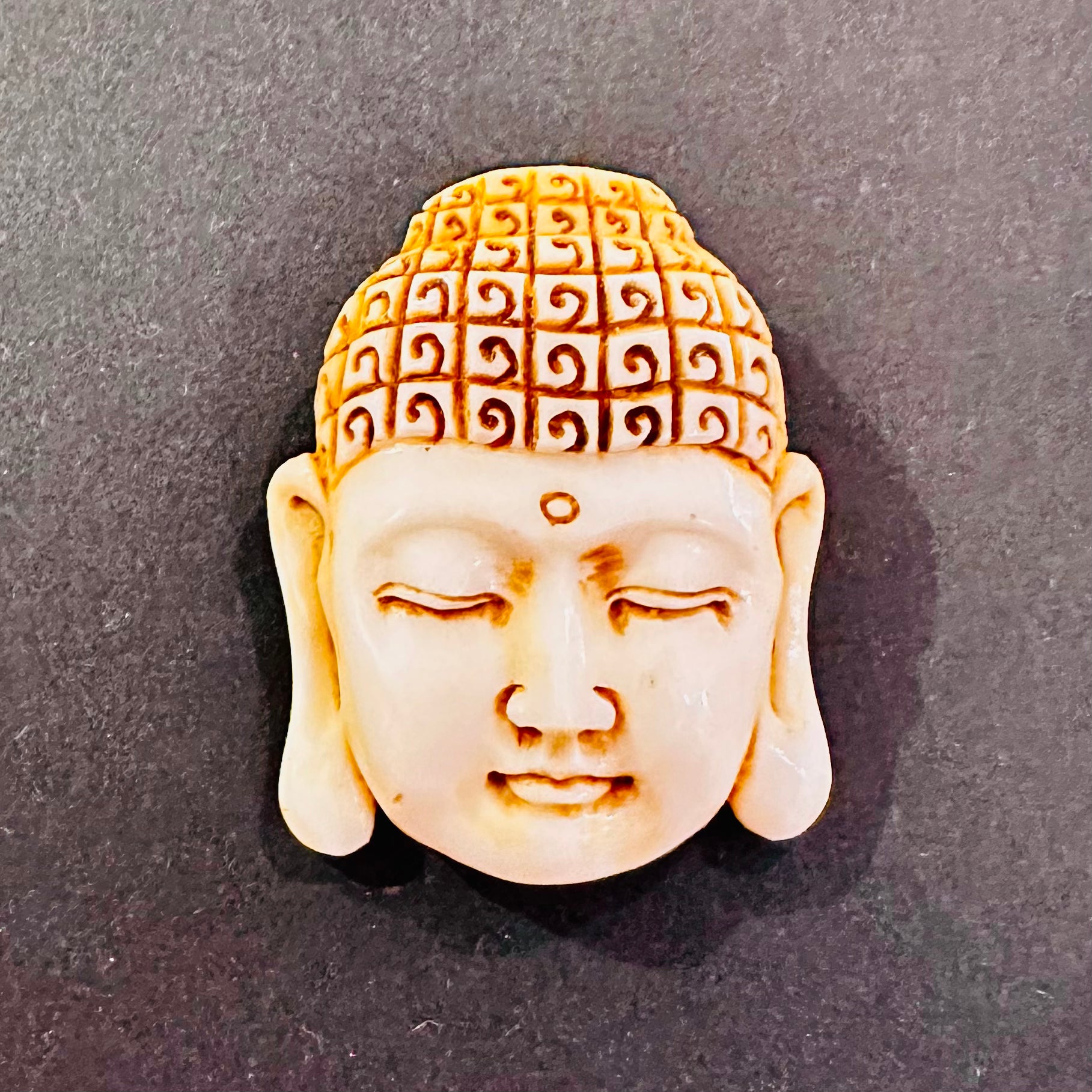 Carved Bone Buddha Head Pendant