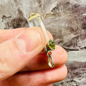 Moldavite And Quartz Pendant