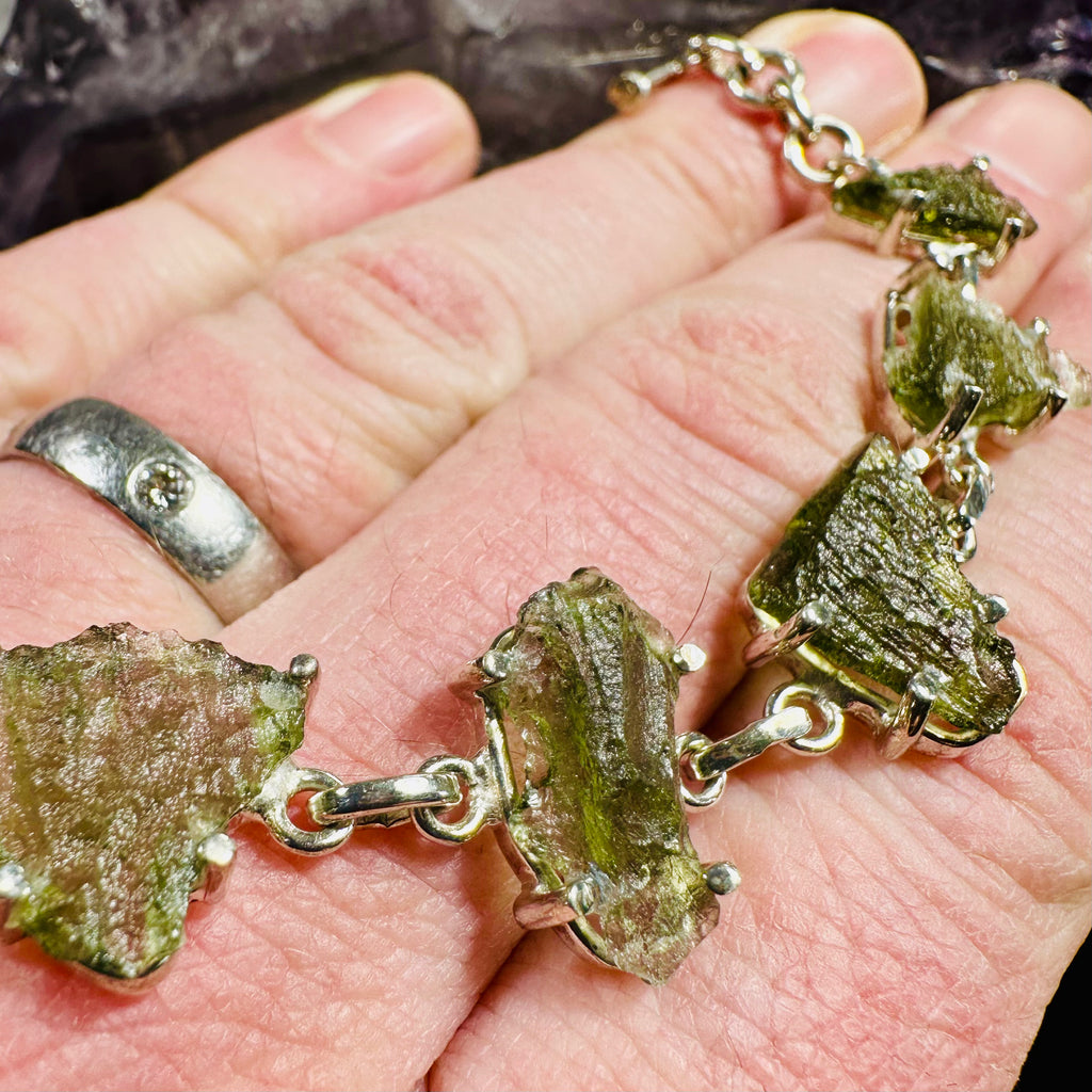 Multi Stone Moldavite Bracelet