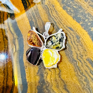 Amber Butterfly Pendant