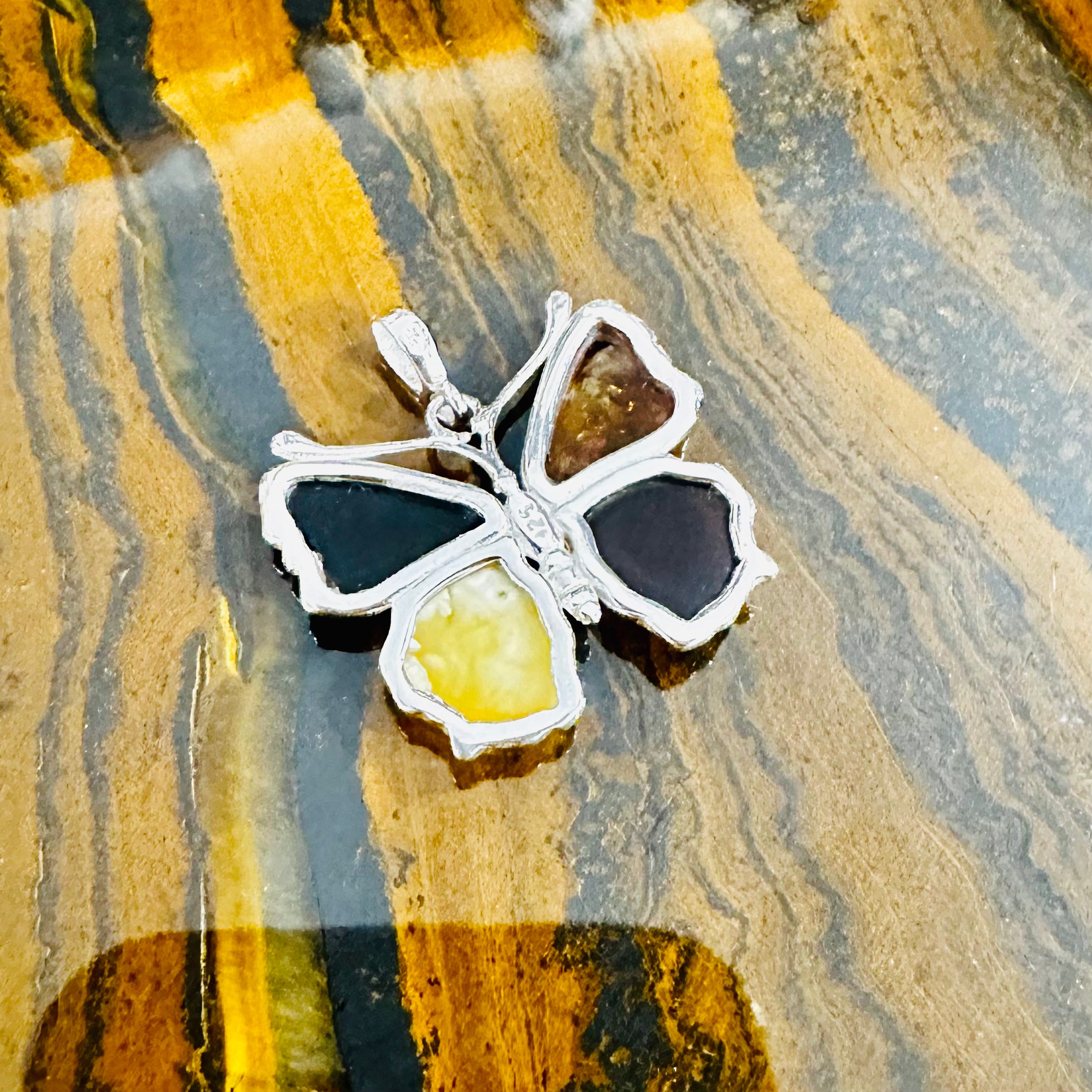 Amber Butterfly Pendant