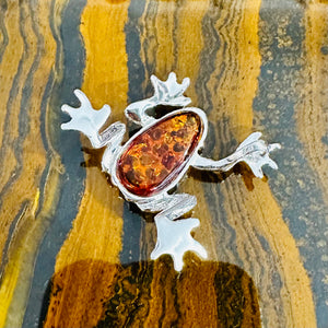 Amber Frog Pendant