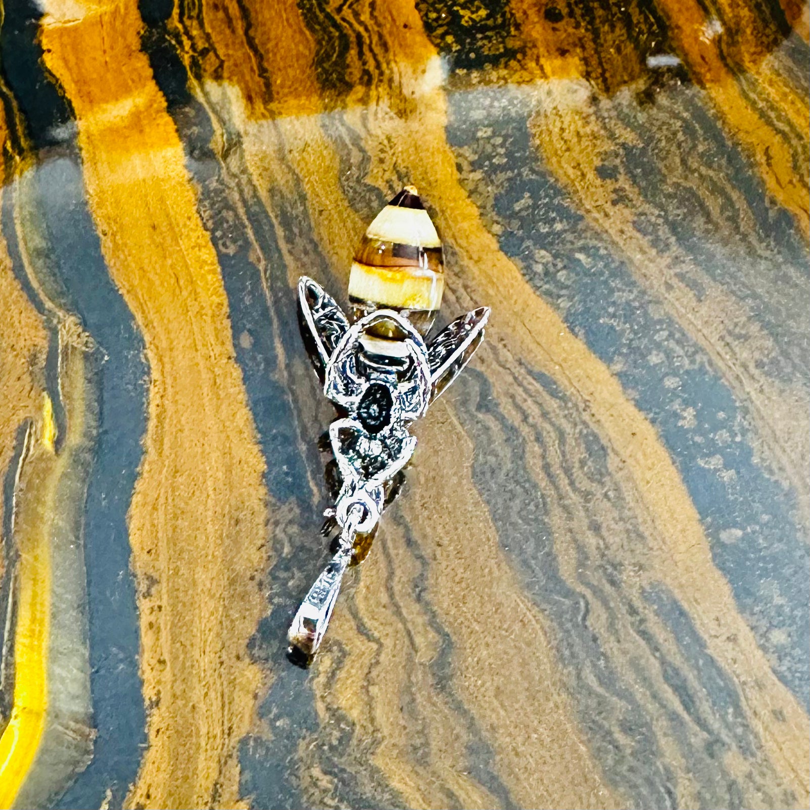 Amber Wasp Pendant