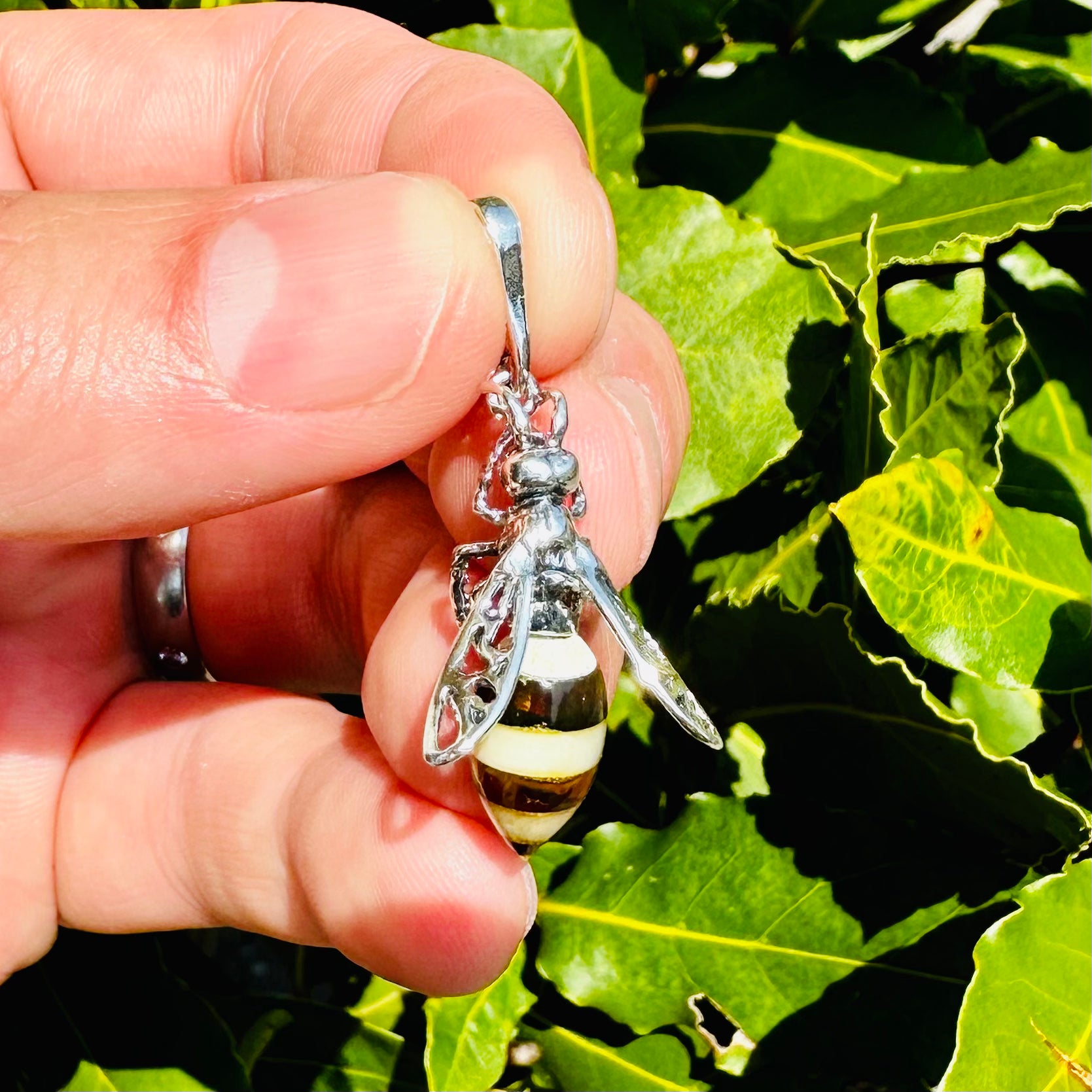 Amber Wasp Pendant