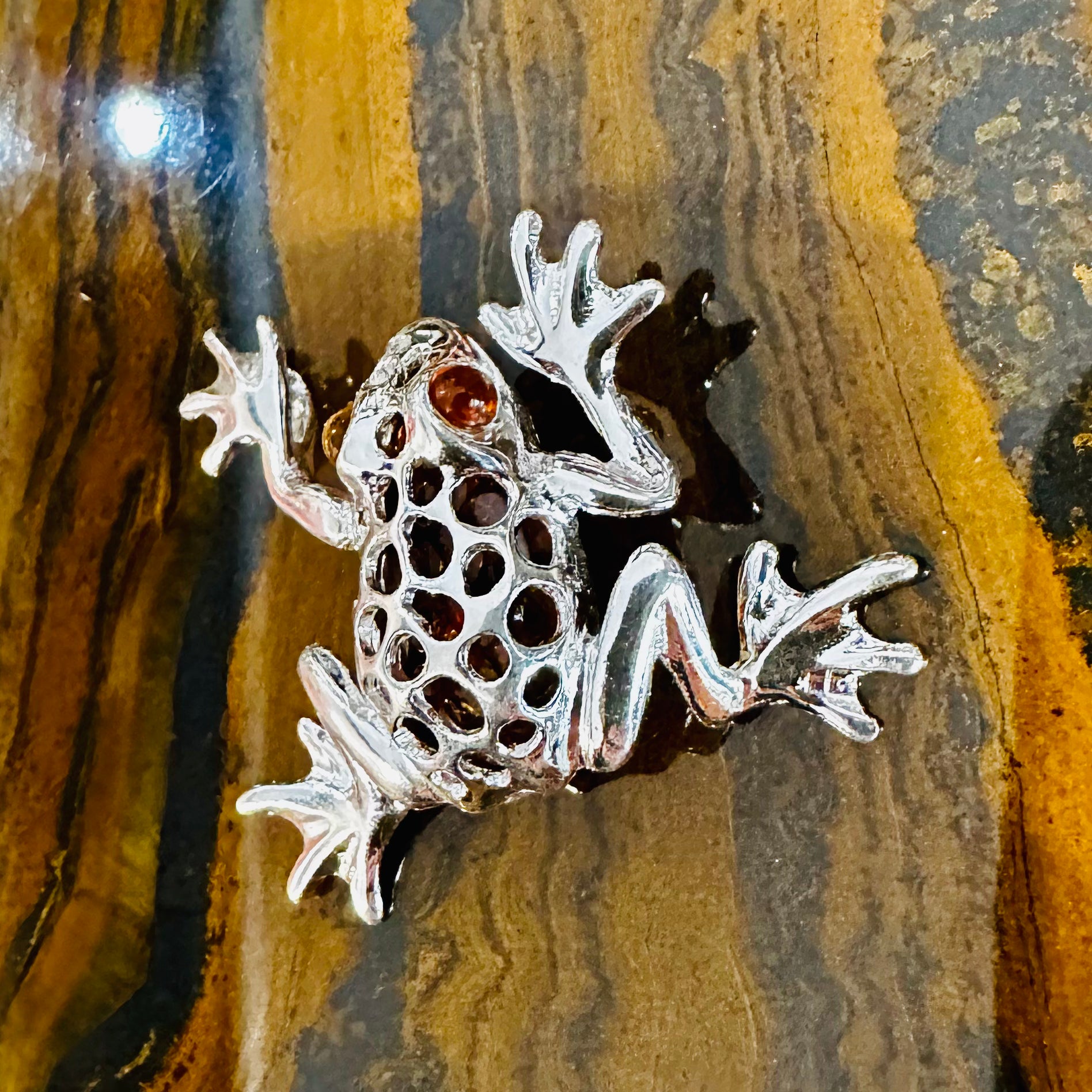 Amber Frog Pendant