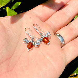 Amber Bee Drop Earrings