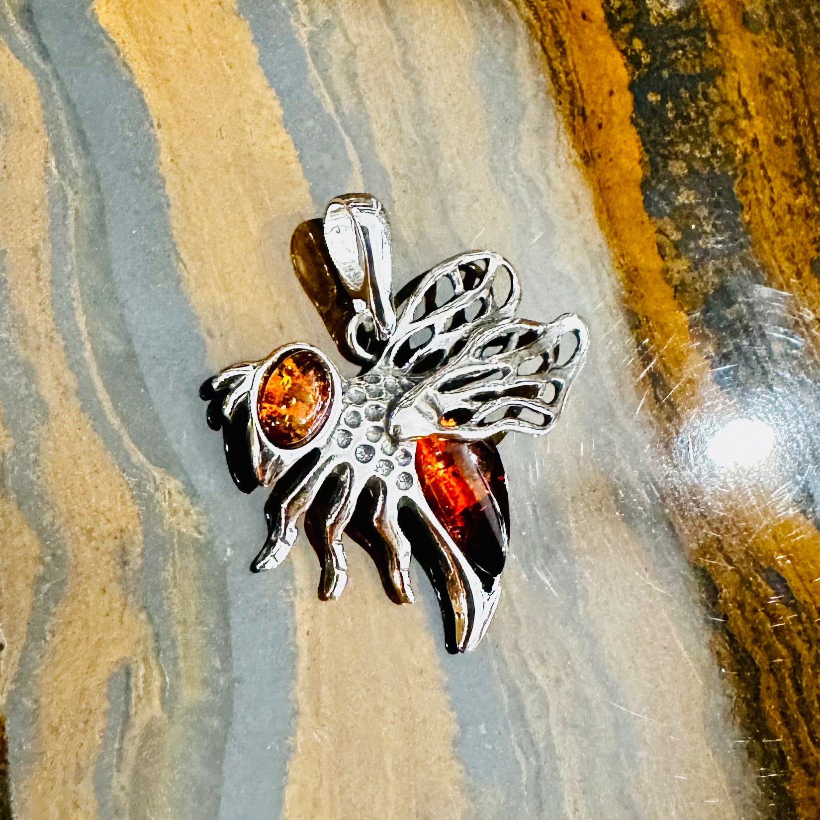 Amber Bee Pendant