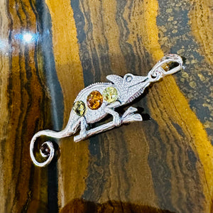 Amber Chameleon Pendant