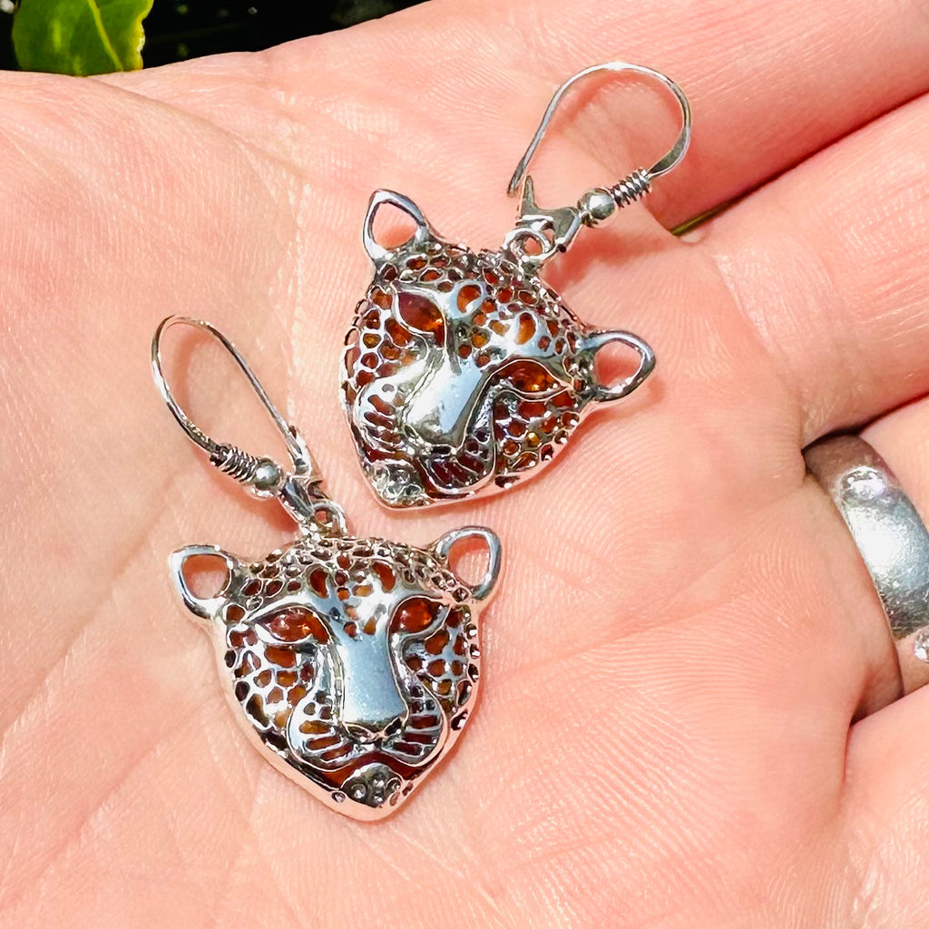 Amber Panther Earrings