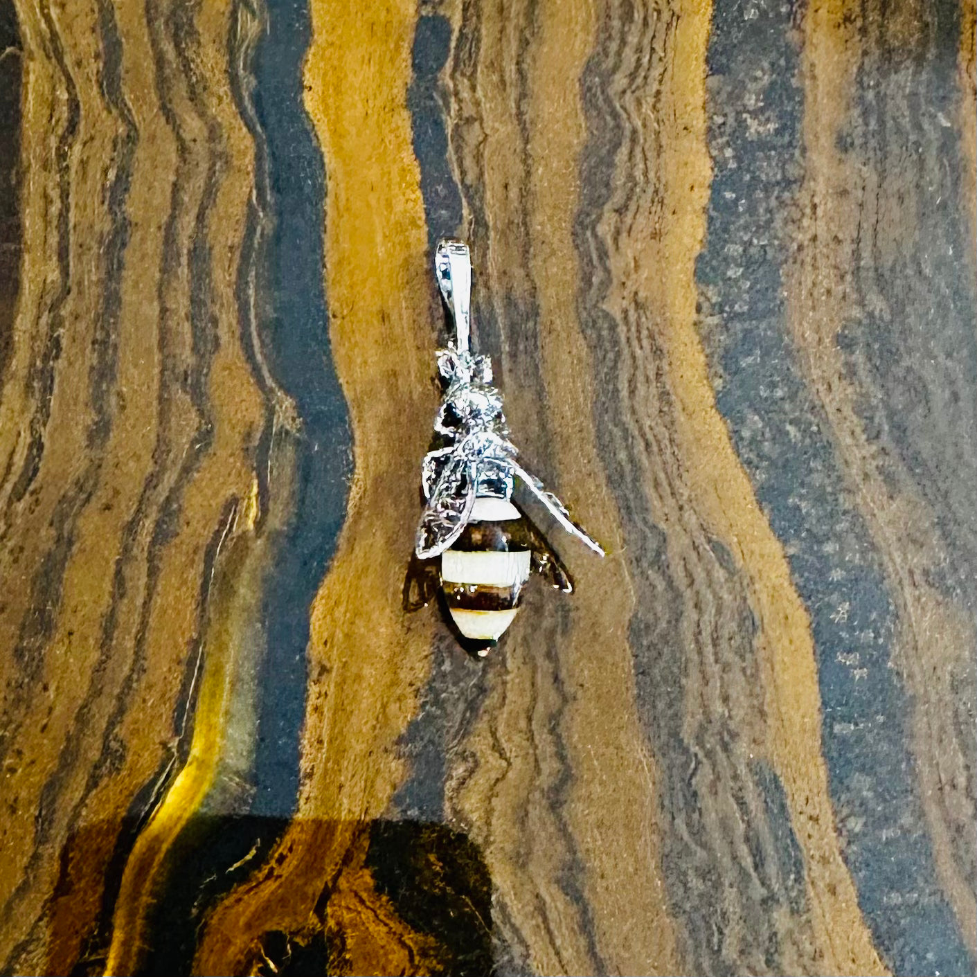 Amber Wasp Pendant