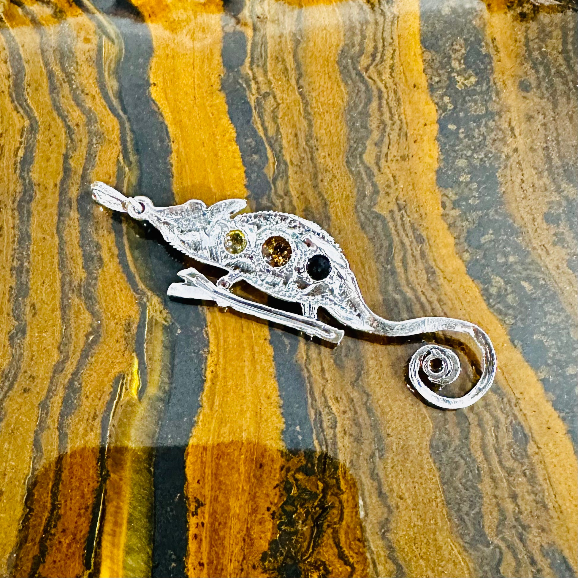 Amber Chameleon Pendant