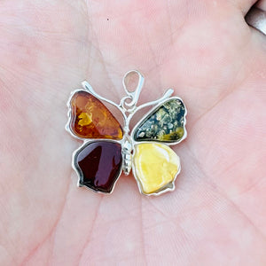 Amber Butterfly Pendant