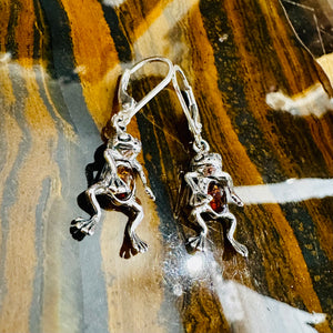 Amber Frog Earrings