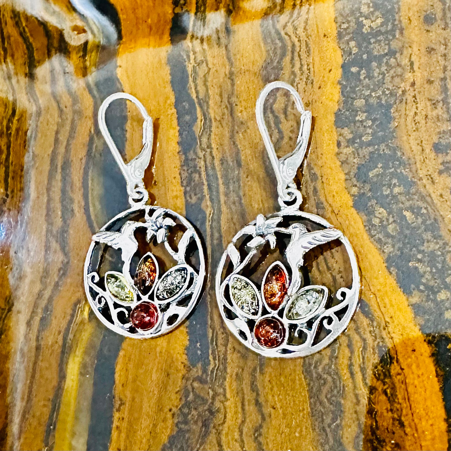 Amber Bird Earrings