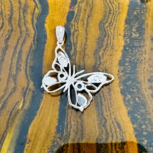 Mixed Amber Butterfly Pendant