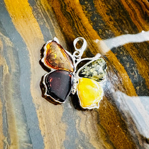 Amber Butterfly Pendant