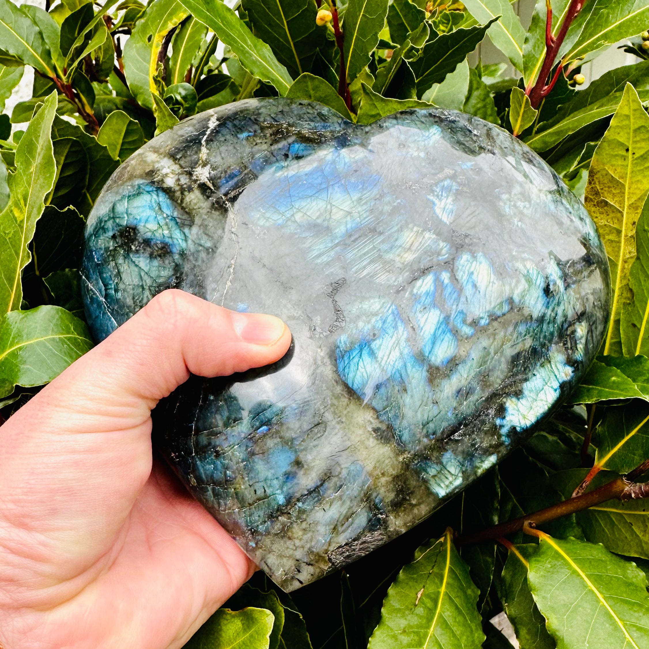 Large Labradorite Heart