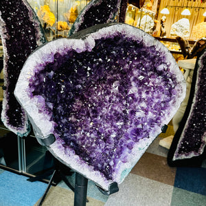 Large Amethyst Cave On Stand