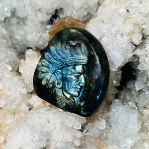 Carved  Labradorite Red Indian