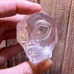 Clear Quartz Alien Head