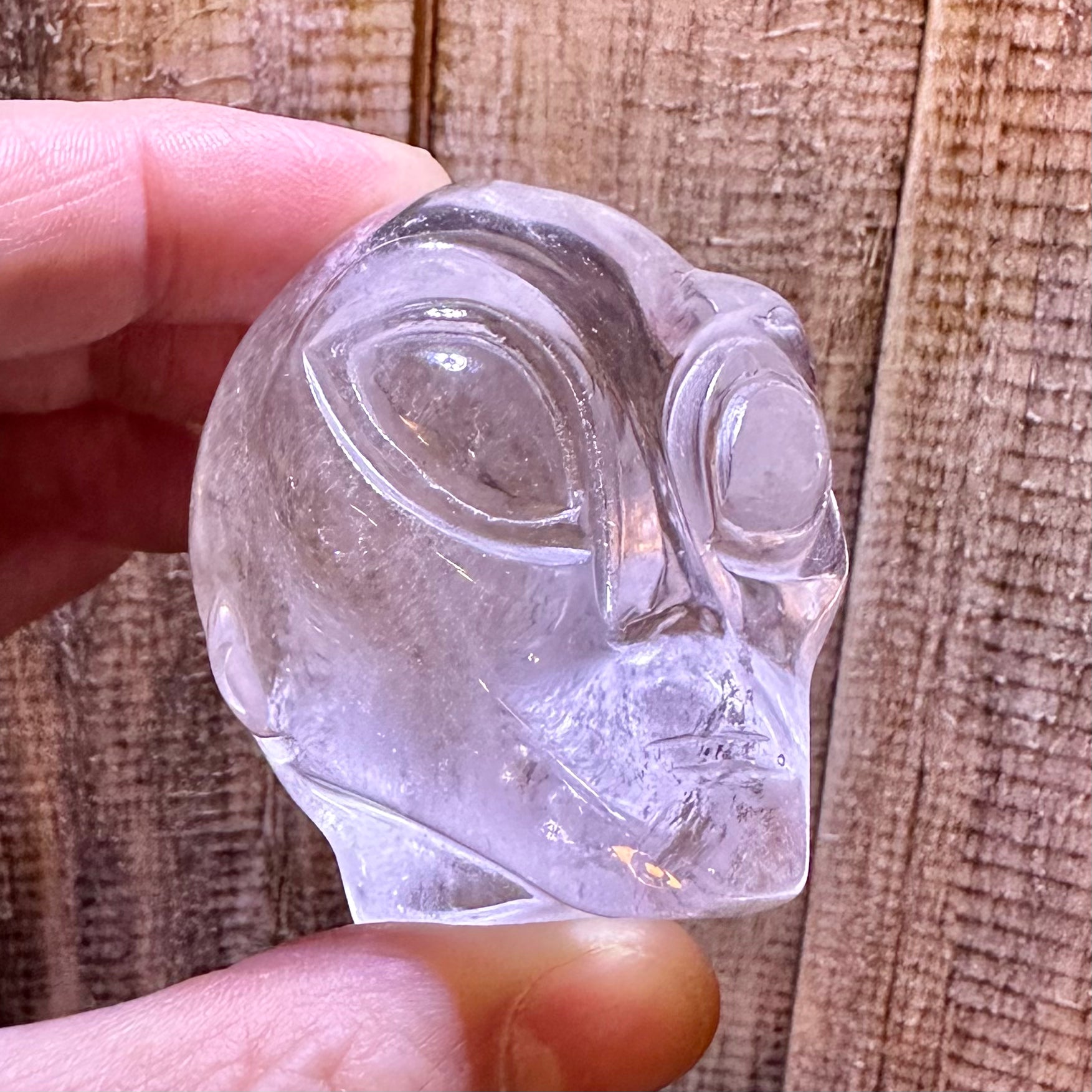 Clear Quartz Alien Head