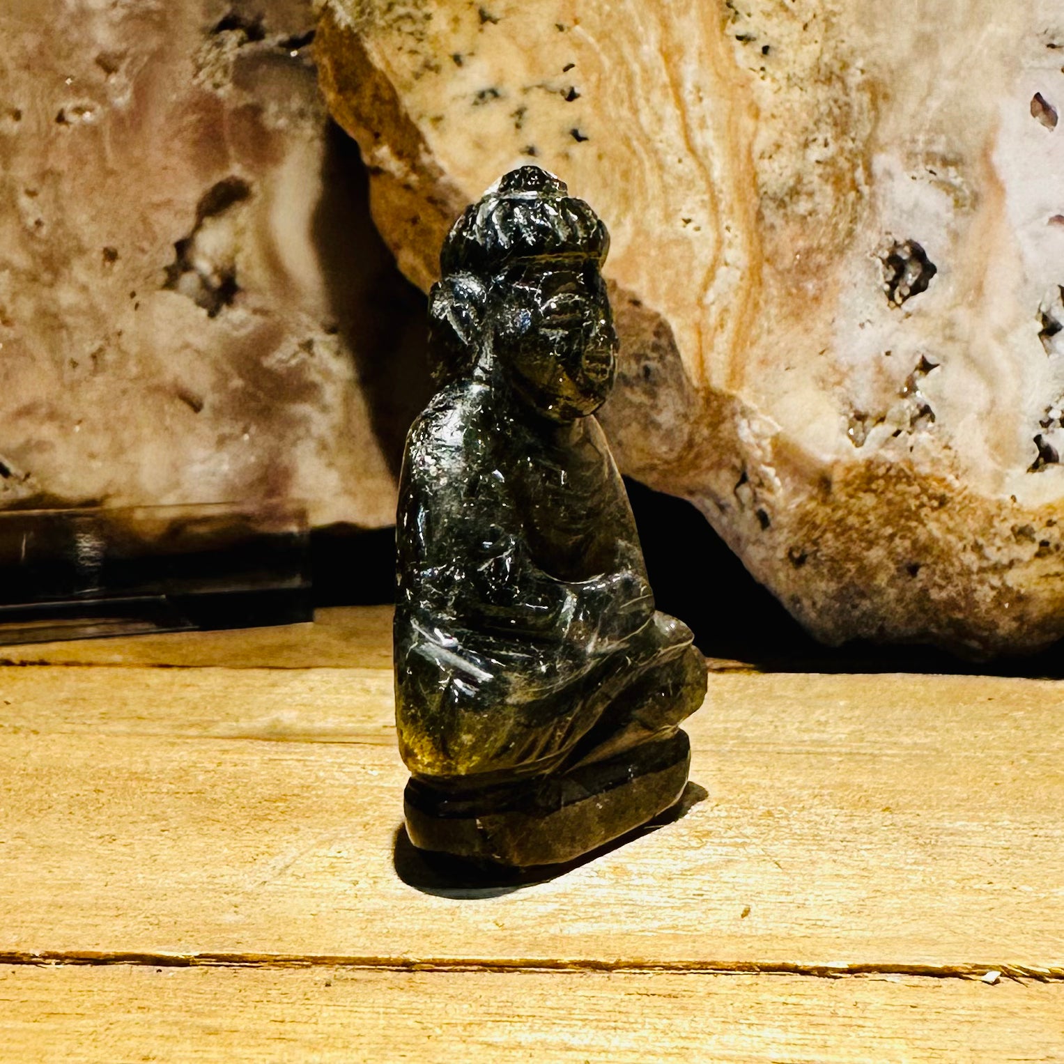 Carved Labradorite Buddha